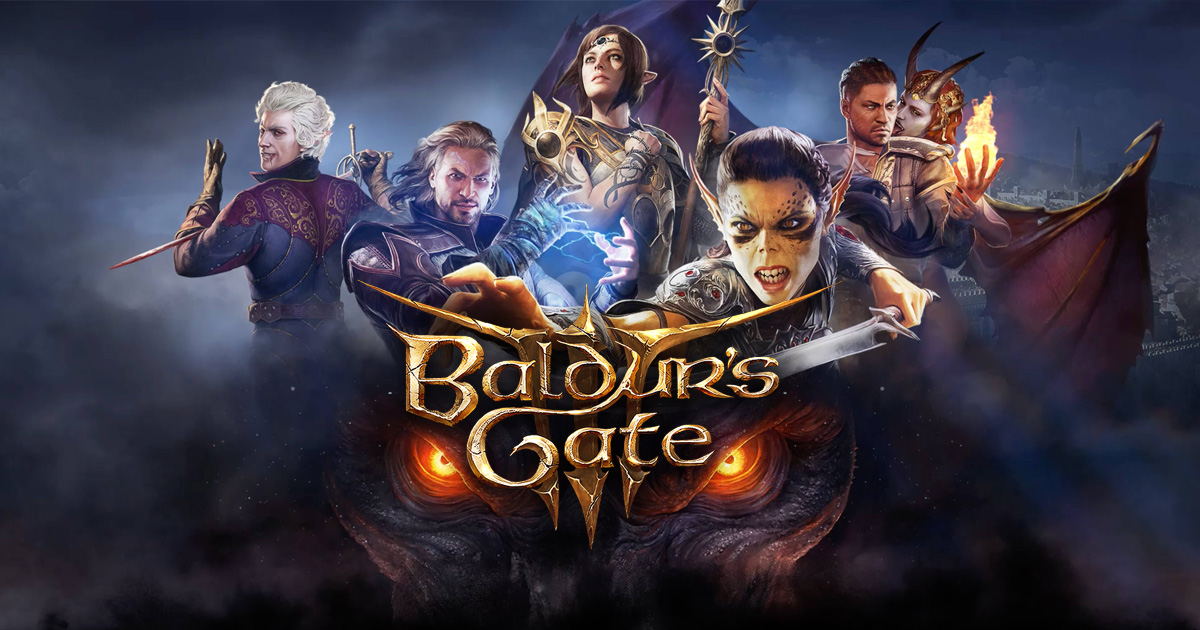 Baldursgate 3 picture with logo